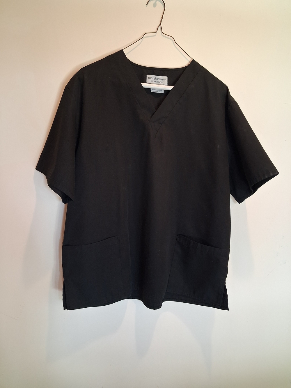 Men's Black V-Neck Scrub Top